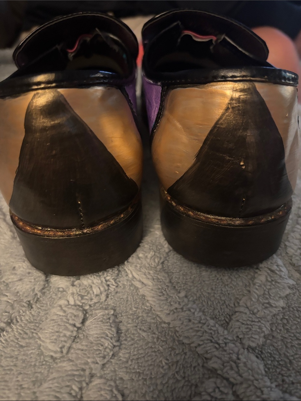 Black Patent Slip-On Loafers with Bronze Accent - Picture 2 of 5